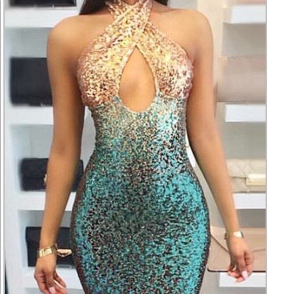 Sequins cocktail or prom dress - Picture 1 of 1